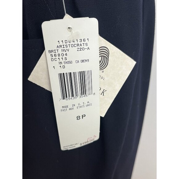 Lauren Ralph Lauren Women's 8P Wool Midi Skirt Navy Blue Corpcore Office Siren - Picture 5 of 9